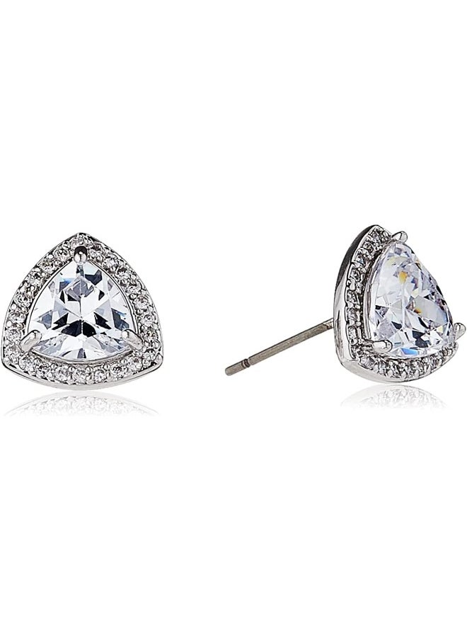 BUCKLEY LONDON The Carat Collection - Clear Trillion Halo Earrings  - Image 2