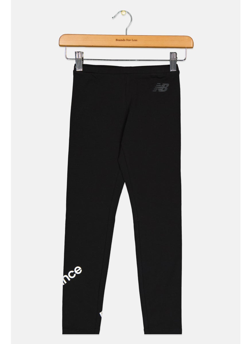 New Balance Kids Girl Sportswear Fit Brand Logo Outdoor Leggings, Black  - Image 2
