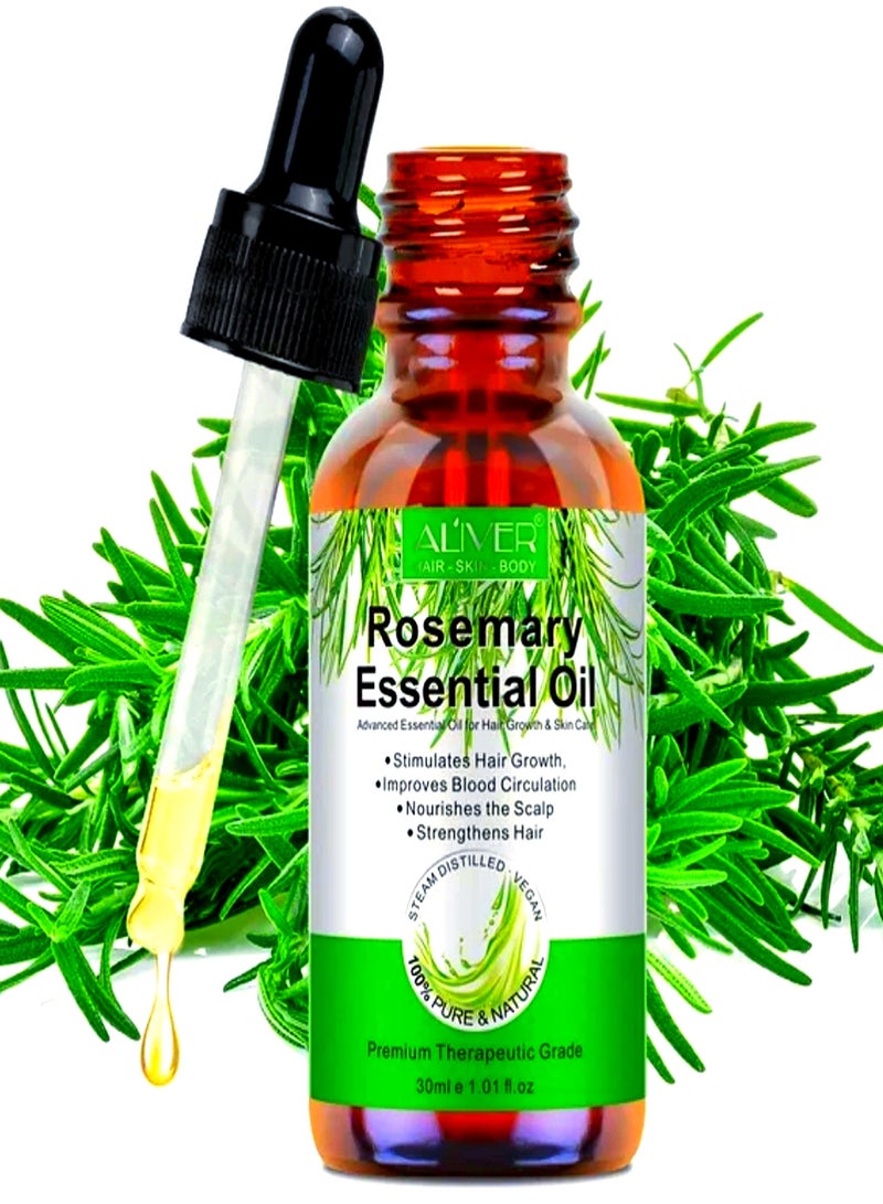 ALIVER Rosemary Oil ( 30 ML x 2 ) Essential Oil , Aliver Rosemary Oil For Hair Growth Pure Organic Aliver Rosemary Oil For Hair , Dry Damaged Hair and Growth Hair Scalp Oil Pure and Natural Premium Quality Oil Hair Loss Treatment Oil for Men and Women  - Image 3