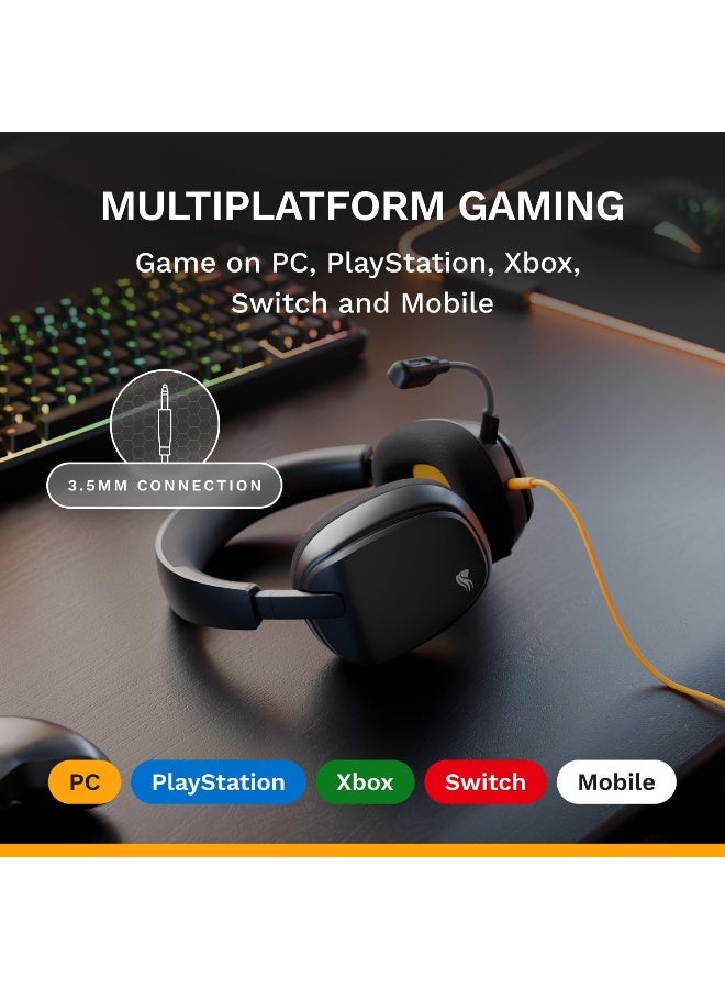 GLORIOUS GHS Eternal Stereo Gaming Headset for PC, PS5, PS4, Xbox, Switch - Specially Tuned Driver, Adjustable Detachable Microphone, 3.5mm - Durable, All Day - Black - Image 4