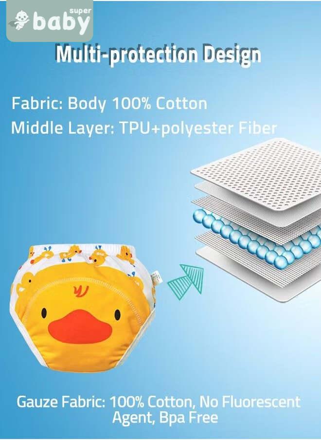 SuperBaby 2 Piece Potty Training Underwear, 6 Layers Breathable Cotton Absorbent Trainer Pants for Toddler Baby Boys Girls Waterproof - Image 3