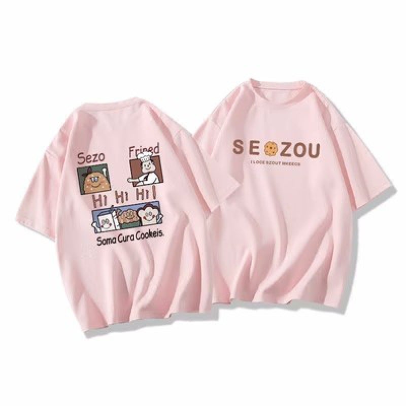 Apricot Cartoon Short Sleeve T-Shirt Women'S Summer 2023 New Loose Slim Joker Half Sleeve Top Fashion Brand - Image 4