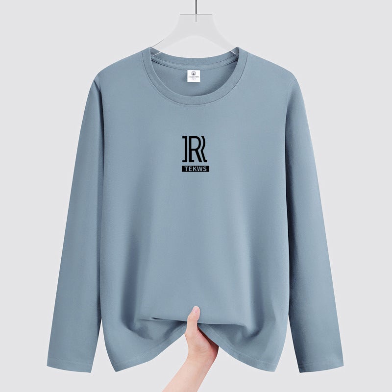Autumn New Long-Sleeved T-Shirt Men'S Round Neck Fat Plus Size Men'S Youth Student Korean Style All-Match Shirt Fashion - Image 5