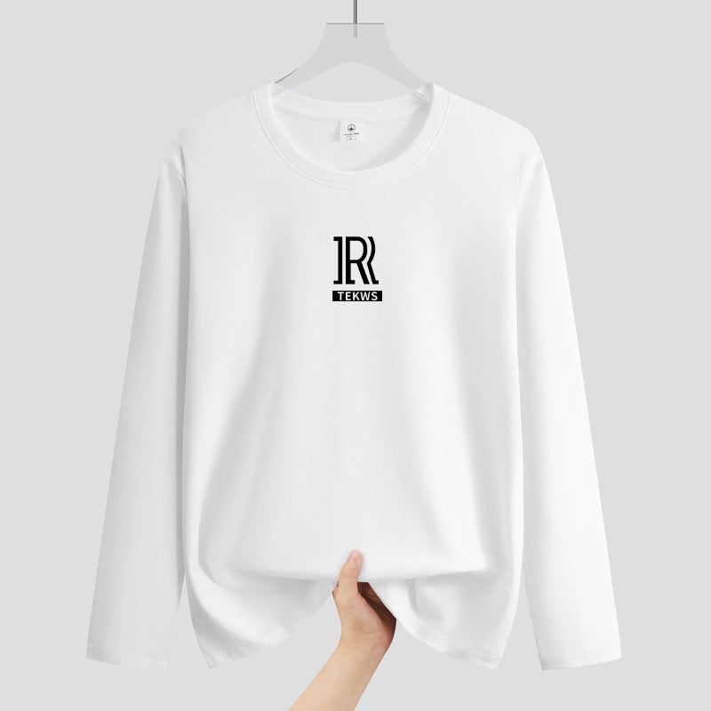 Autumn New Long-Sleeved T-Shirt Men'S Round Neck Fat Plus Size Men'S Youth Student Korean Style All-Match Shirt Fashion - Image 2