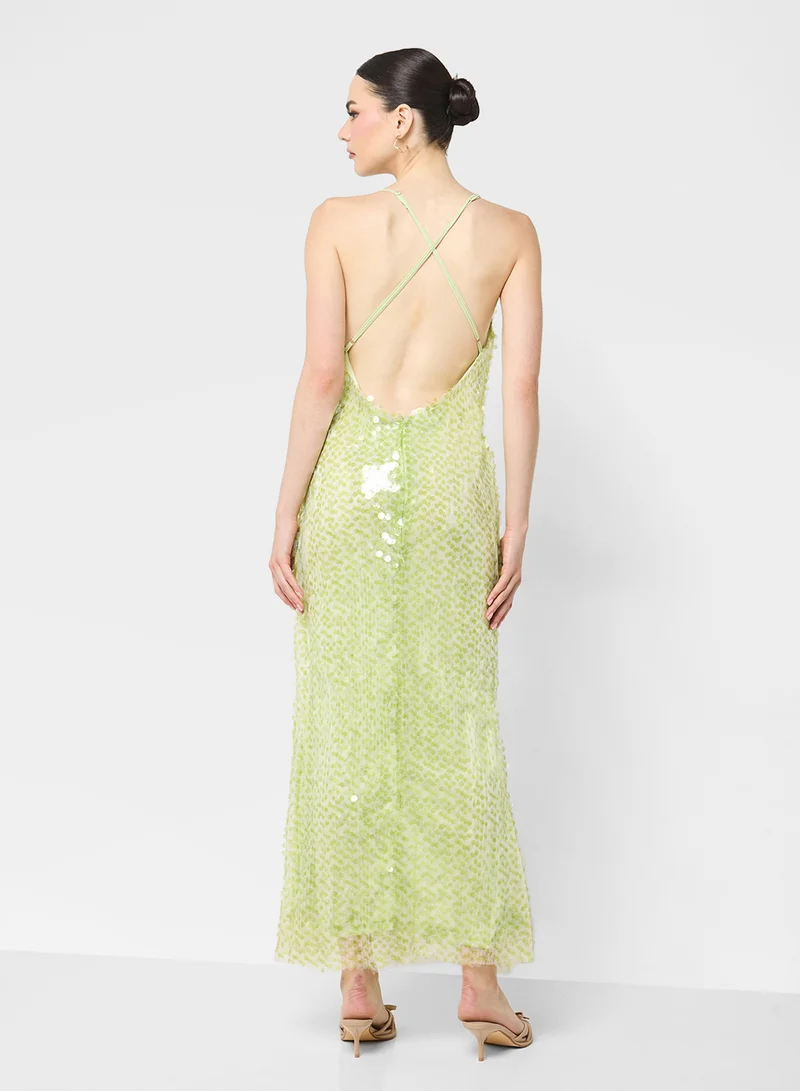 جينجر Sequin Embellished Mermaid Dress