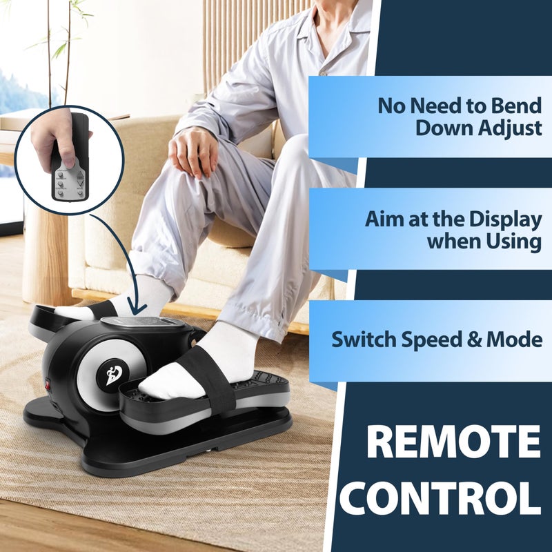 Dablor Under Desk Elliptical Machine, Eliptical Leg Exerciser As Seen On TV with Remote,12 Speed Levels for Whole Family,Forward & Reverse Direction, Auto & Manual Mode, Quiet Portable Machine, Home & Office - Image 3