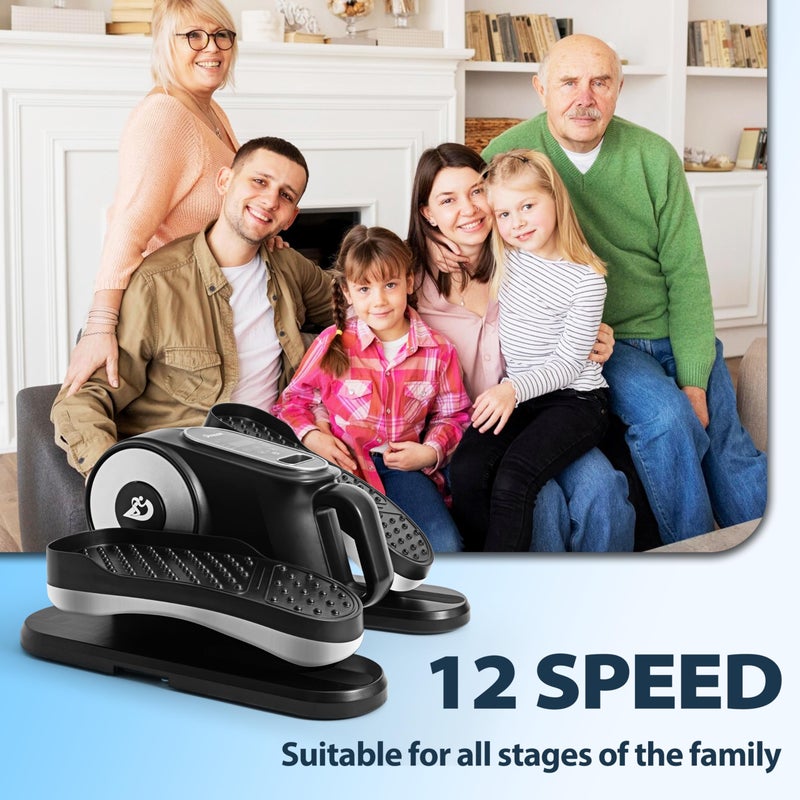 Dablor Under Desk Elliptical Machine, Eliptical Leg Exerciser As Seen On TV with Remote,12 Speed Levels for Whole Family,Forward & Reverse Direction, Auto & Manual Mode, Quiet Portable Machine, Home & Office - Image 2