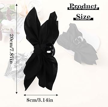 AOZUO 2PCS Big Bow Claw Clips Black White Flower Claw Clips Nonslip Large Hair Clips Hair Accessories for Thick Hair for Women Girls - Image 4