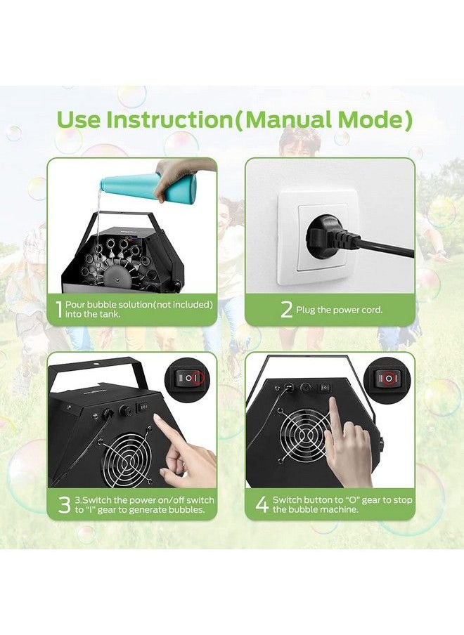 Theefun - Bubble Machine Wired And Wireless Remote Control Bubble Blower Machine With Over 800+ Bubbles/M Theefun Plugin Kids Bubble Machine For Parties Wedding Birthdayindoor & Outdoor Use With Ac Adapter - Image 1