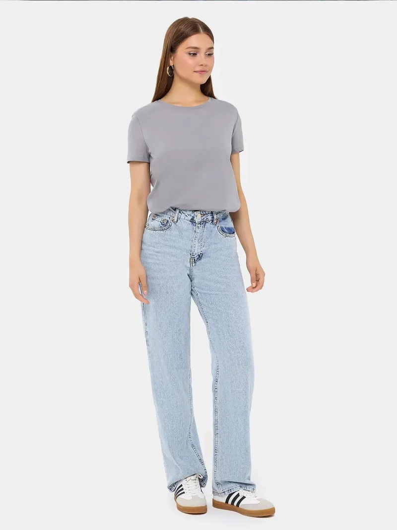 HICCUP Basic Round Neck Short Sleeve T-Shirt