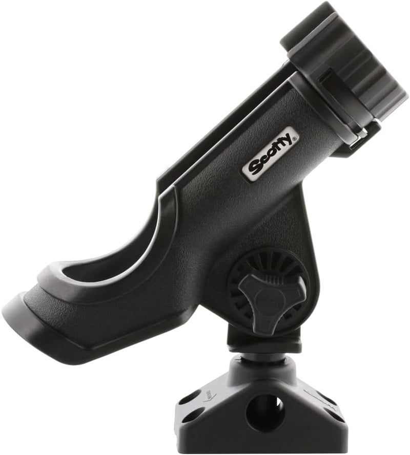 Scotty #230-BK Powerlock Black Rod Holder with #241 Side Deck Mount - Image 1