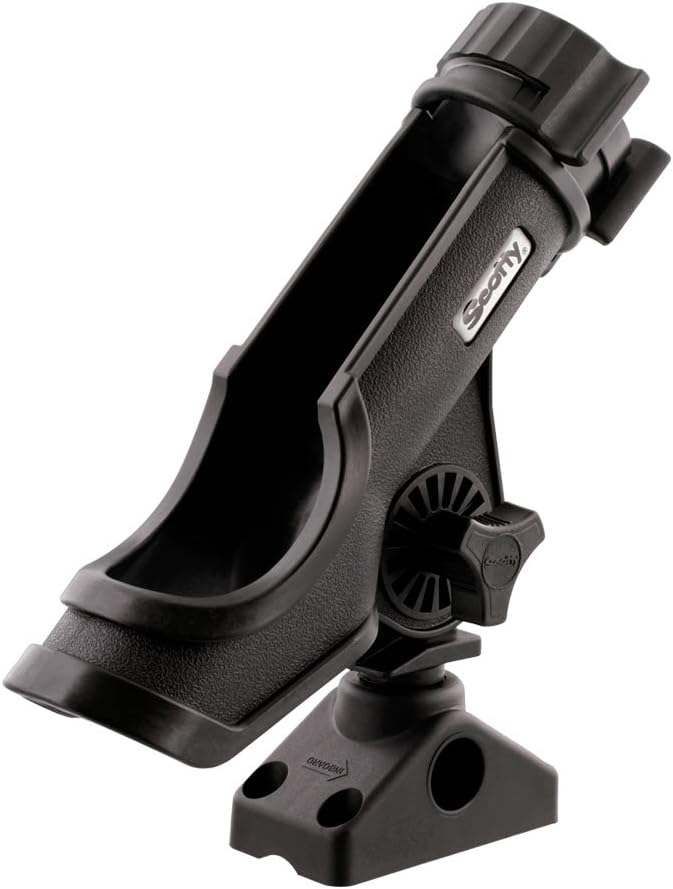 Scotty #230-BK Powerlock Black Rod Holder with #241 Side Deck Mount - Image 2