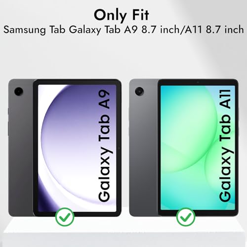 Robustrion Cover for Samsung Galaxy Tab A11 8.7 inch/Tab A9 8.7" Cover Case, Flip Stand Cover Case for Samsung Galaxy Tab A9 / A11 Tablet Cover with Transparent Back - Black - Image 2