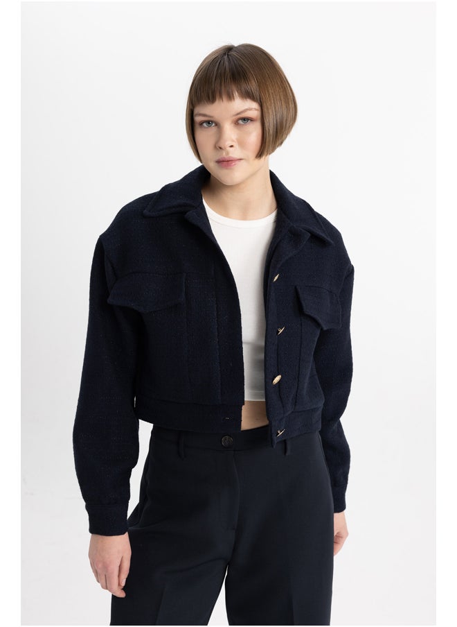 DeFacto - Woman Bomber Shirt Neck Long Sleeve Smart Casual Blazer - Image 1