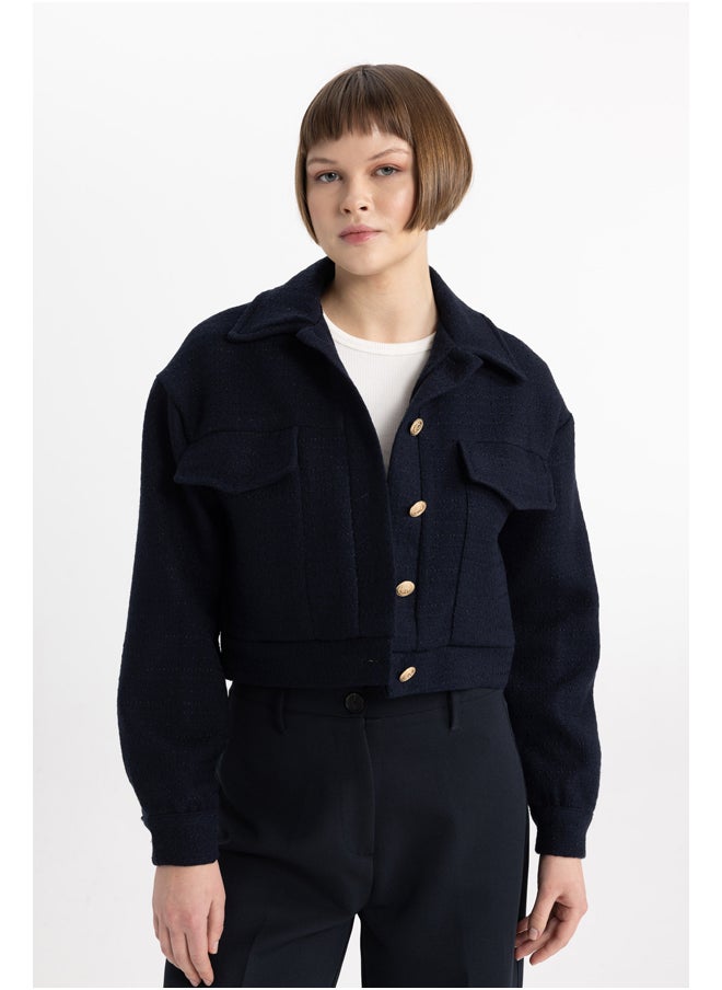 DeFacto - Woman Bomber Shirt Neck Long Sleeve Smart Casual Blazer - Image 1