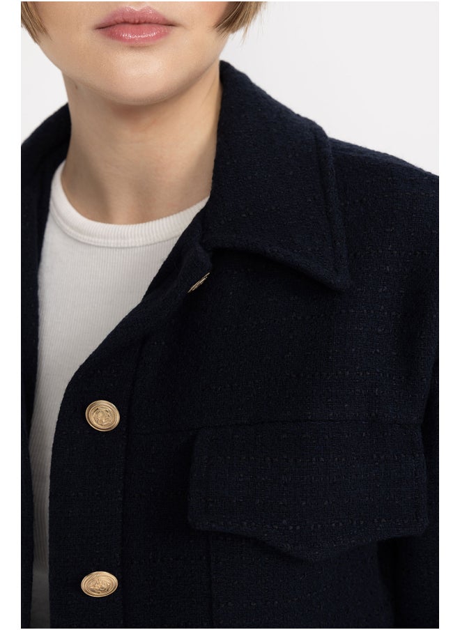 DeFacto - Woman Bomber Shirt Neck Long Sleeve Smart Casual Blazer - Image 1