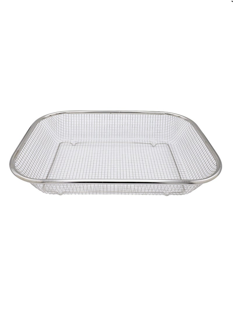 A TO Z Stainless Steel Colander 24 cm – Rectangle Mesh Basket Design with 4 Corners, Large Capacity, Ideal for Straining and Rinsing Vegetables, Pasta, and Fruits  - Image 4