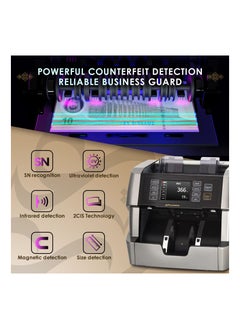 NUCOUN NUCOUN VC-7 Bank Grade Money Counter Machine Multi Currency Mixed Denomination Cash Counter Value Counter, Serial Number Reading, 2CIS/UV/IR/MG/MT Counterfeit Detection  - Image 2