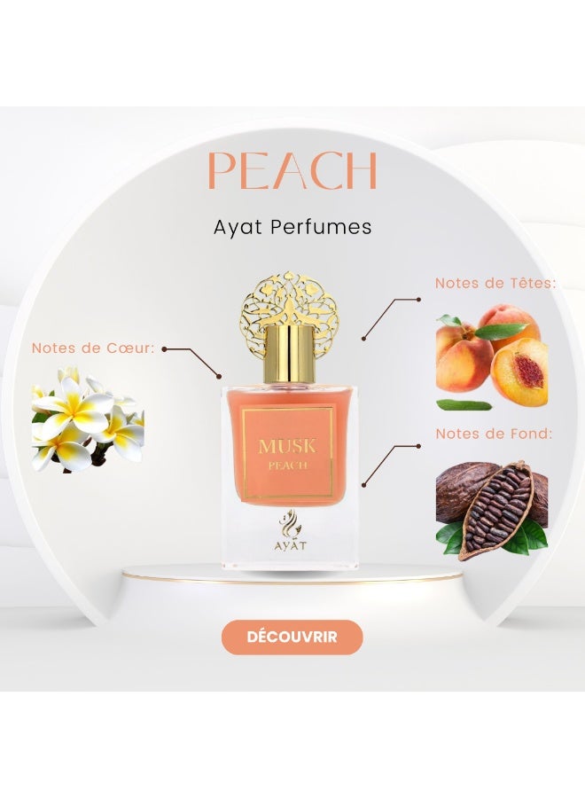Ayat Perfumes Musk Peach Gift Set – Peach, White Musk & Floral – Long Lasting Unisex Arabian Perfume Set - Image 3