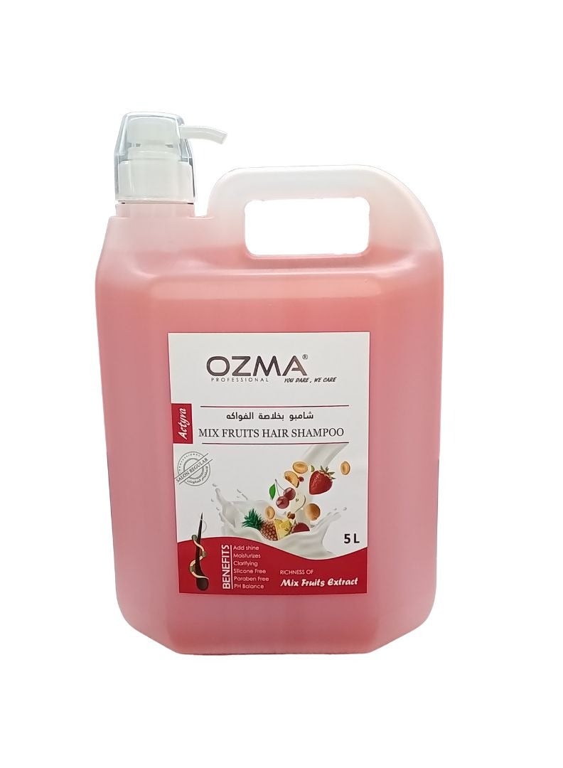 Ozma Professional شامبو أوزما المرطب للشعر. تركيبة محسنة. منظف ومنشط- لكل أنواع الشعر. بخلاصة مزيج الفواكه. 5ليتر - Image 1