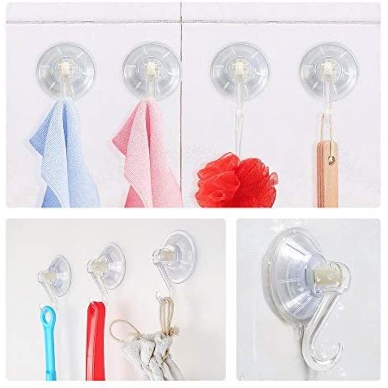 1st Choice 6 Pack Clear Plastic Suction Cup Hooks, Ultra Heavy Duty, Strong Power Lock, Vacuum Traceless, Smooth Waterproof Oil-Proof Wall Shower Kitchen Window Bathroom Holder - Image 4