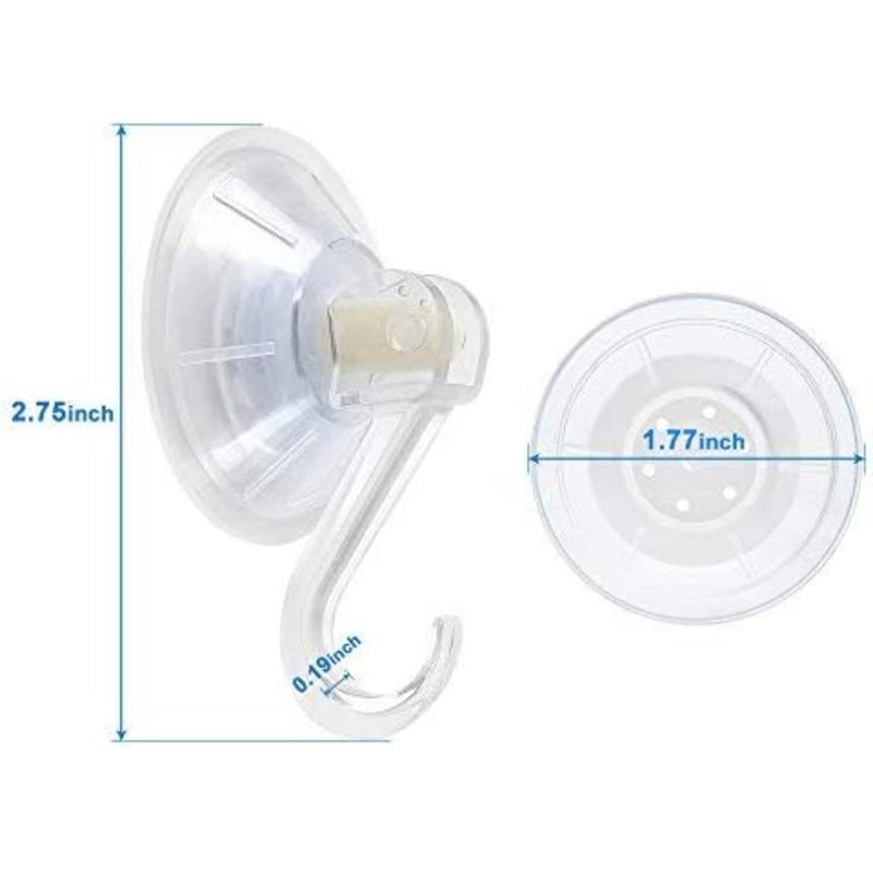 1st Choice 6 Pack Clear Plastic Suction Cup Hooks, Ultra Heavy Duty, Strong Power Lock, Vacuum Traceless, Smooth Waterproof Oil-Proof Wall Shower Kitchen Window Bathroom Holder - Image 2