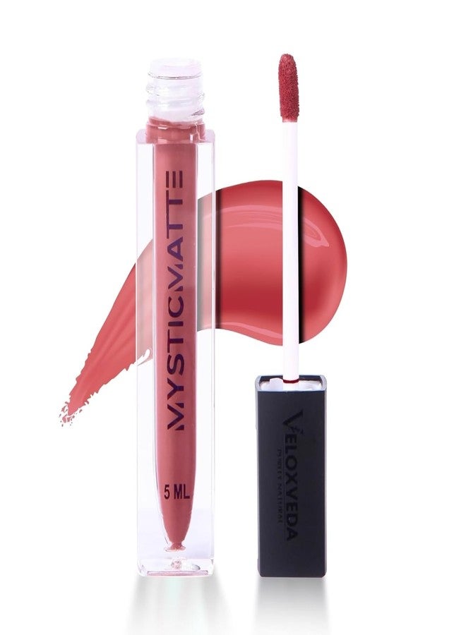 Veloxveda Mystic Matte Liquid Lipstick - Naughty Nude (Shade-10), 5ml - Deep Rosewood Pink, Long Lasting, Waterproof & Smudge-Proof Matte Finish - Image 1