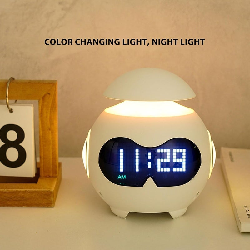 KRESHU Abs Led Digital Alarm Clock With Wireless Bluetooth Speaker For SongsUsb SlotLed Display For Reading Bedroom Desk White1Pcs - Image 5