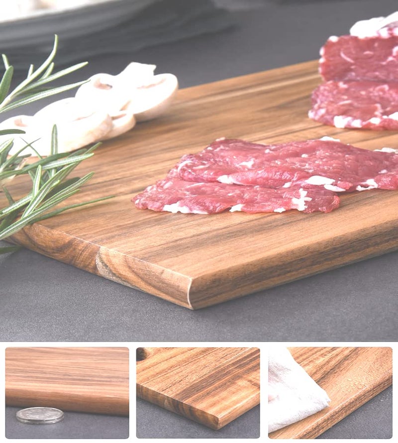 Shruthi Organic Combo Heavy Duty Wooden Chopping Board Heavy Wooden Chopper Knife 8 INCH Professional Ideal Serving Tray for Meat Cheese Fruits Vegetables - Image 5
