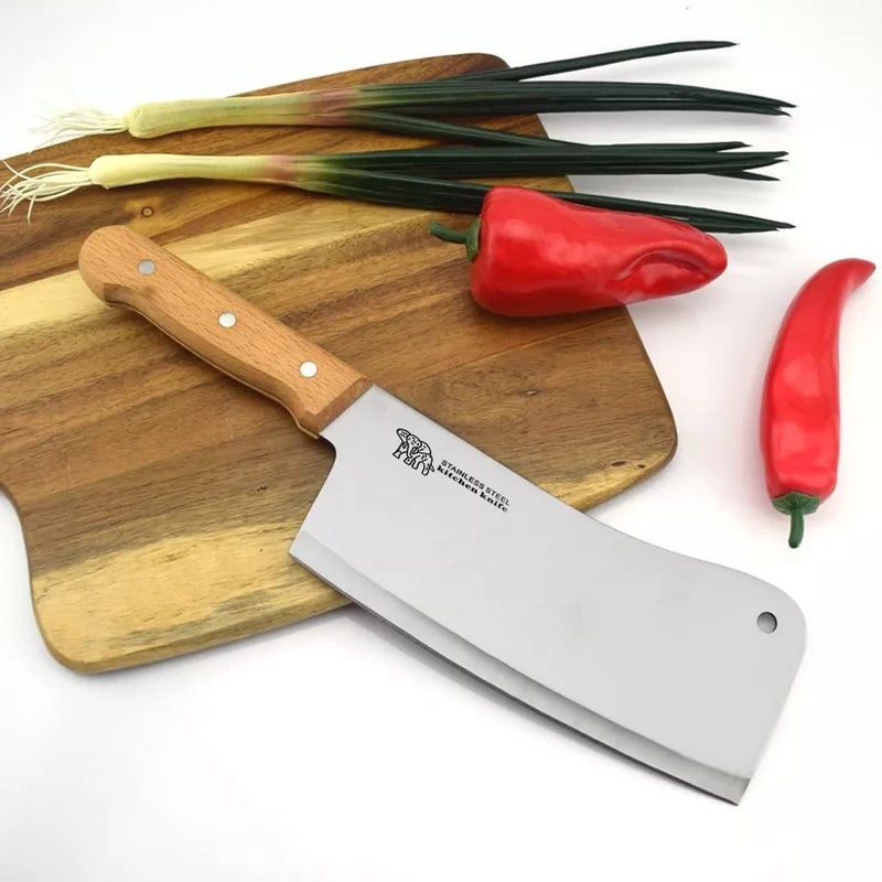 Shruthi Organic Combo Heavy Duty Wooden Chopping Board Heavy Wooden Chopper Knife 8 INCH Professional Ideal Serving Tray for Meat Cheese Fruits Vegetables - Image 2
