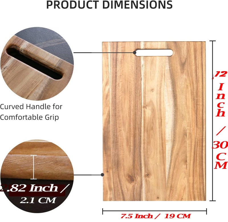 Shruthi Organic Combo Heavy Duty Wooden Chopping Board Heavy Wooden Chopper Knife 8 INCH Professional Ideal Serving Tray for Meat Cheese Fruits Vegetables - Image 3