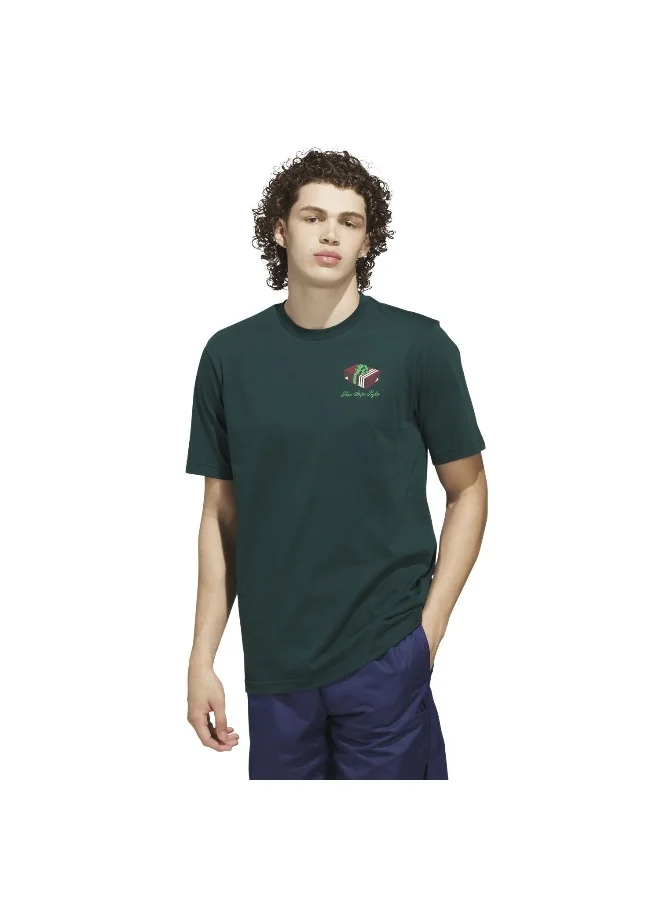 Adidas Adidas M Hldy Gftbox T Green Graphic Tee (Short Sleeve) T-Shirts For Men