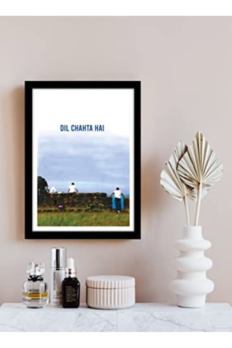 GRAY WALL ALAYRA PlexiGlass Bollywood Poster Dil Chahta Hai Movie Art Framed Poster multicolour Print 10inch x 13inch For Room Office - Image 2