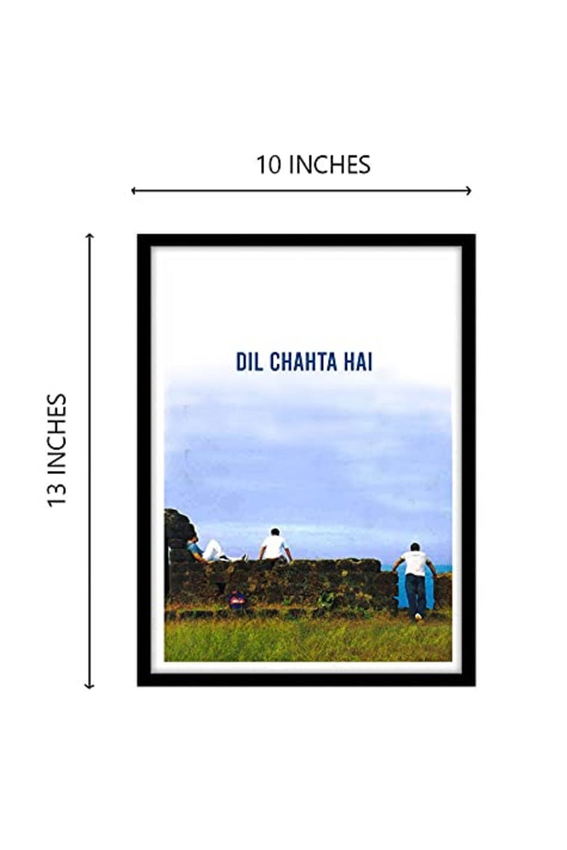 GRAY WALL ALAYRA PlexiGlass Bollywood Poster Dil Chahta Hai Movie Art Framed Poster multicolour Print 10inch x 13inch For Room Office - Image 3