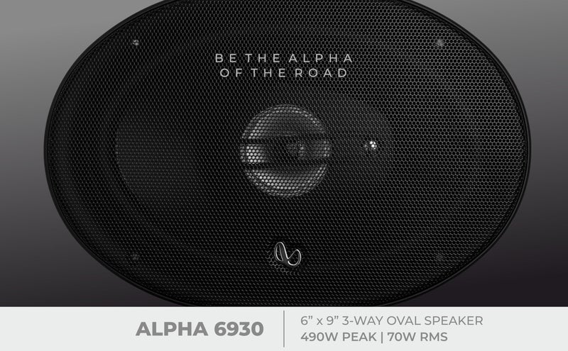 Infinity Car Oval Speaker with Grille | Alpha 6930 | Peak Power - 490W| RMS Power - 70W| 6x9 Inch 3-Way Oval Car Speaker (Black) - Image 3
