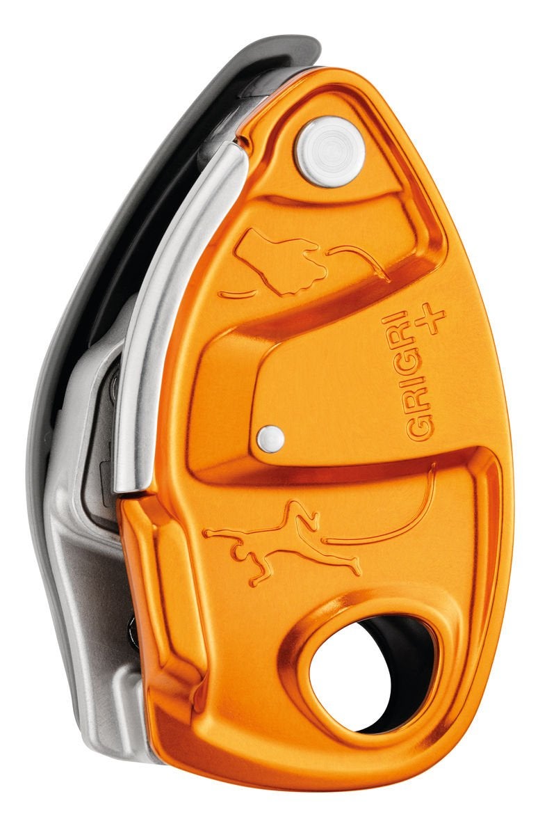 PETZL GRIGRI+ Belay Device With Cam-Assisted Blocking and Anti-Panic Handle, Suitable for Learners and Intensive Use - Orange - Image 1