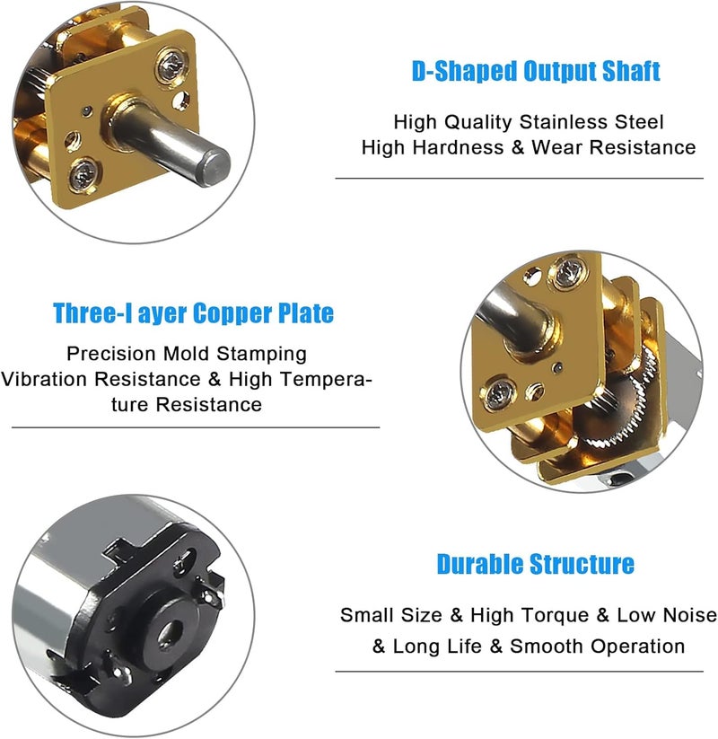 AITIAO 2PCS DC 6V 100RPM N20 Gear Motor High Torque Electric Micro Speed Reduction Geared Motor - Image 2