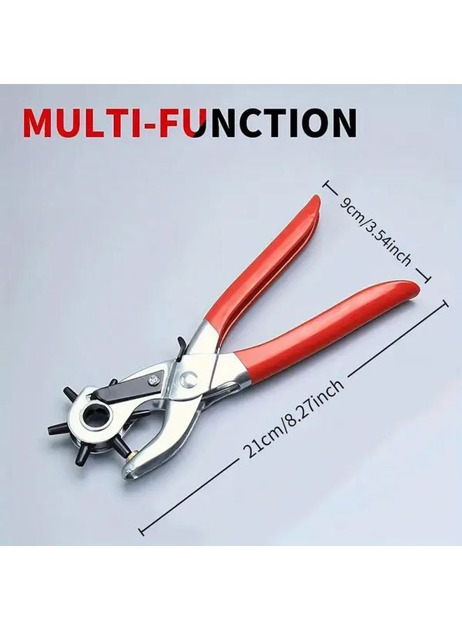 1pc Heavy Duty Leather Punch Pliers Multi Functional Rotary Steel Hand Tool - Image 4