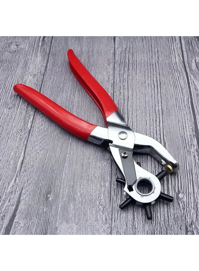 1pc Heavy Duty Leather Punch Pliers Multi Functional Rotary Steel Hand Tool - Image 5
