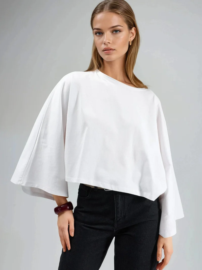بوسيم BUSEM Loose Fit Boat Neck Blouse