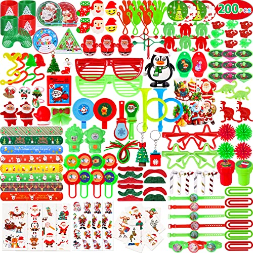 Thuodo 200Pcs Christmas Party Favors Assortment Toys for Kids Stocking Stuffers Birthday Party Gifts Carnival Prizes Goodie Bag Pinata Fillers Treasure Box School Classroom Rewards Christmas Theme Toys Bulk - Image 1