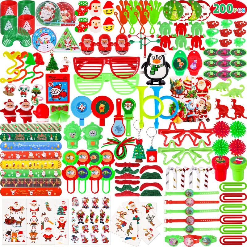 Thuodo 200Pcs Christmas Party Favors Assortment Toys for Kids Stocking Stuffers Birthday Party Gifts Carnival Prizes Goodie Bag Pinata Fillers Treasure Box School Classroom Rewards Christmas Theme Toys Bulk - Image 2