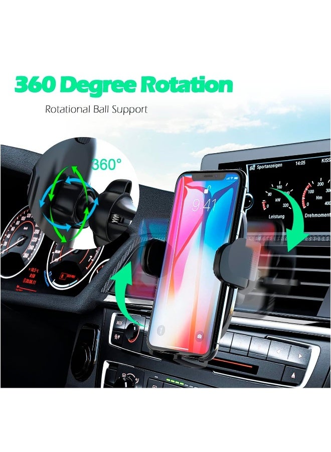Car Phone Mount for Auto Hands Free 360 Rotatable, Car Phone Clip Holder Universal Mobile Stand for Vehicle Dashboard Windscreen Air Vent Cell Smartphone Apple iPhone Pro Max Samsung Xiaomi - Image 3