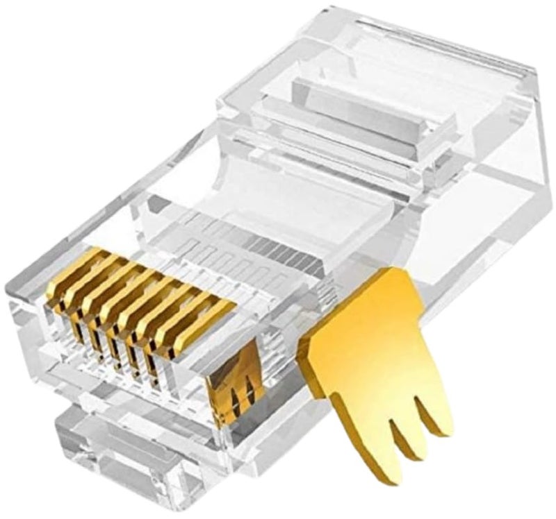 FEDUS Cat6 RJ45 Ends, 8P8C Cat5/Cat5e Connector, Ethernet Cable Crimp Connectors UTP Network Plug for Solid Wire and Standard Cable, LAN Crimp Module Plugs (200 Pcs) - Image 1