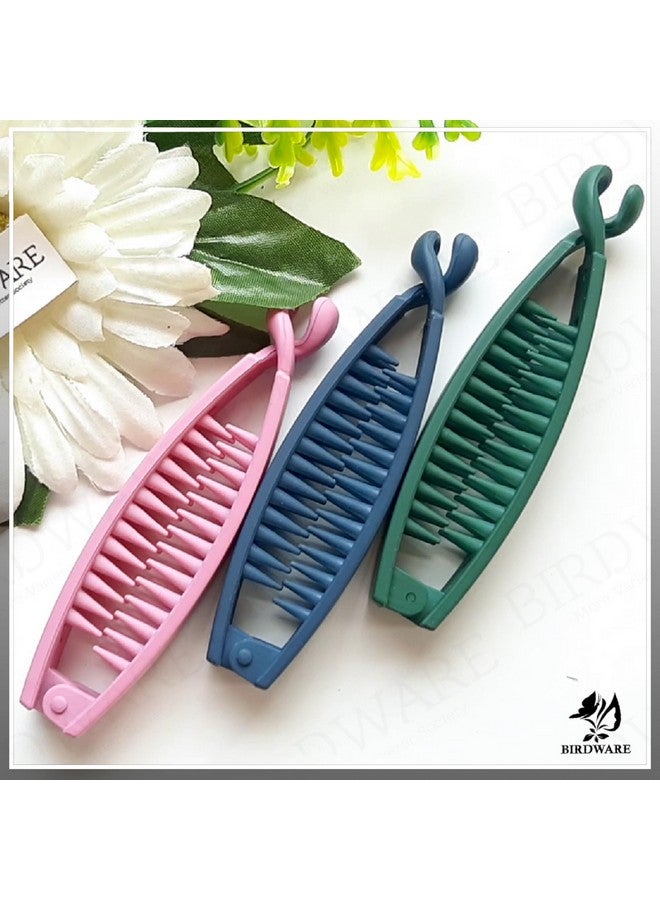 BIRDWARE مشابك موز كبيرة الحجم من BIRDWARE بألوان متعددة مصنوعة من المطاط الأكريليكي المستورد لمشابك شعر النساء (ألوان متعددة) | مشابك شعر | مشابك موز (عبوة من 6) 20 - Image 4