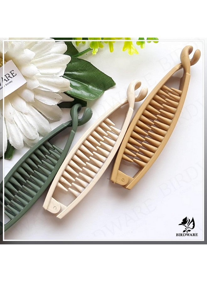 BIRDWARE مشابك موز كبيرة الحجم من BIRDWARE بألوان متعددة مصنوعة من المطاط الأكريليكي المستورد لمشابك شعر النساء (ألوان متعددة) | مشابك شعر | مشابك موز (عبوة من 6) 20 - Image 5