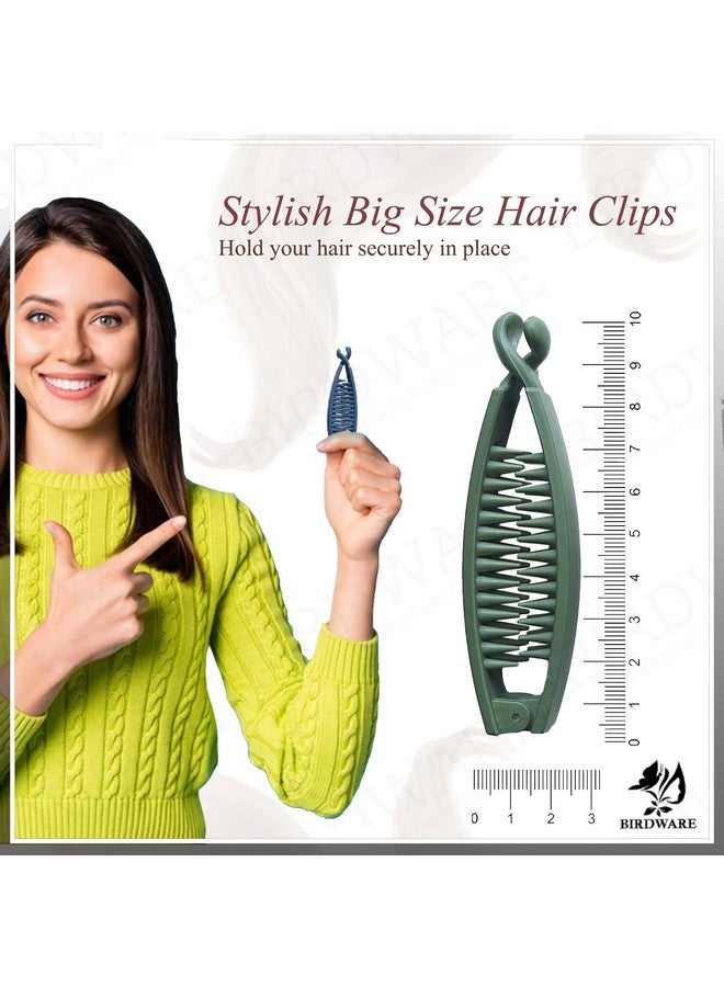 BIRDWARE مشابك موز كبيرة الحجم من BIRDWARE بألوان متعددة مصنوعة من المطاط الأكريليكي المستورد لمشابك شعر النساء (ألوان متعددة) | مشابك شعر | مشابك موز (عبوة من 6) 20 - Image 3