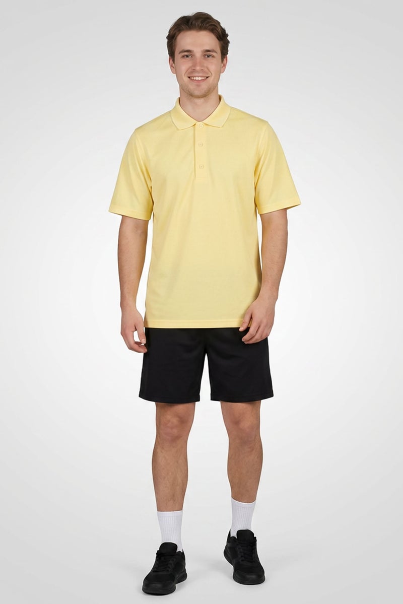 Greg Norman Men Sportswear Fit Short Sleeve Outdoor Polo Shirt, Yellow - Image 2