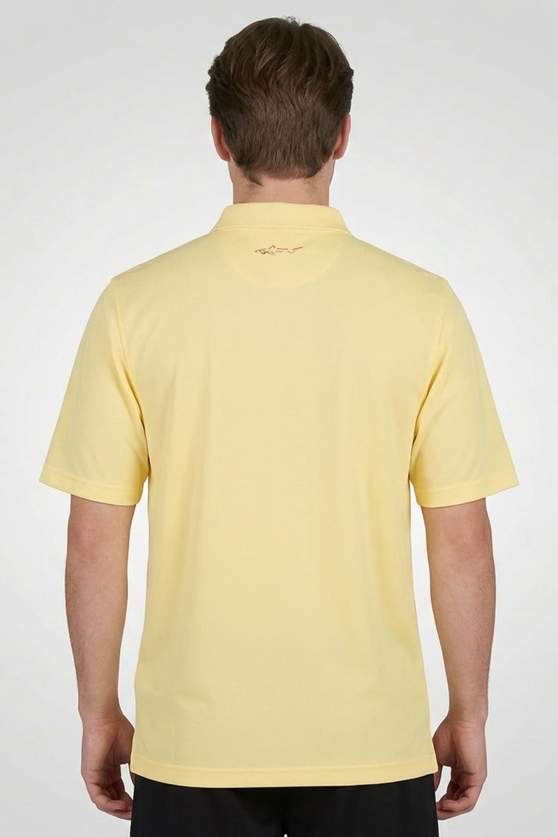Greg Norman Men Sportswear Fit Short Sleeve Outdoor Polo Shirt, Yellow - Image 4