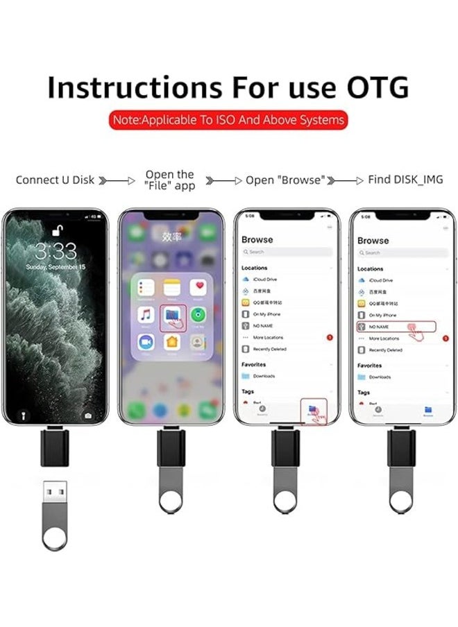 CELIBERY - Lightning Male to USB3.0 Female Adapter OTG Cable Portable USB Camera Adapter OTG Data Sync Cable Card Reader/Flash Drive/Mouse/MIDI Keyboard - Image 1